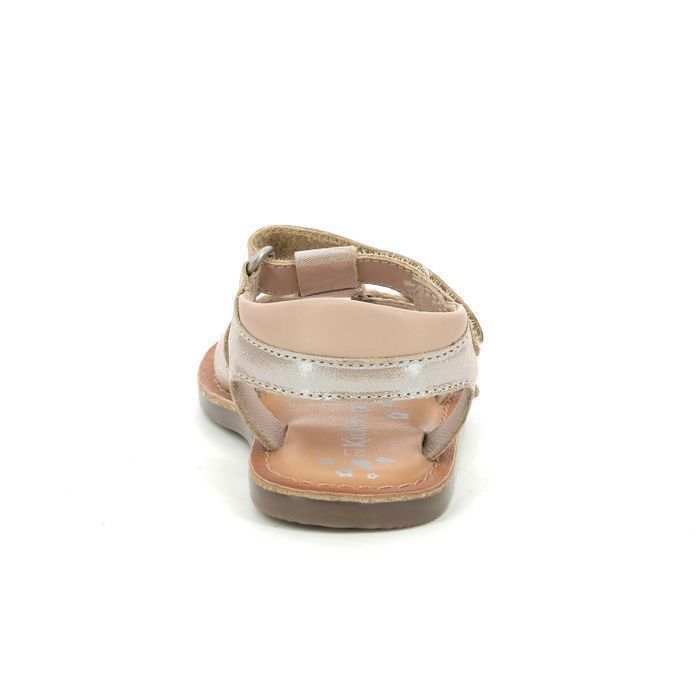 Sandales fille KICKERS Diazz Cuir Rose Scratch Plat