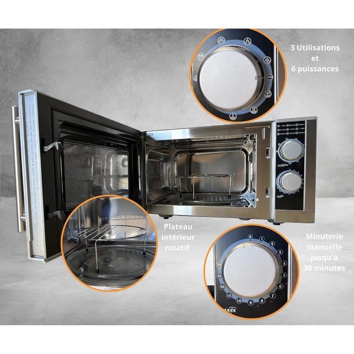 Four Micro-ondes Professionnel 25L Mono-touche - Inox Intérieur/extérieur - 1000W