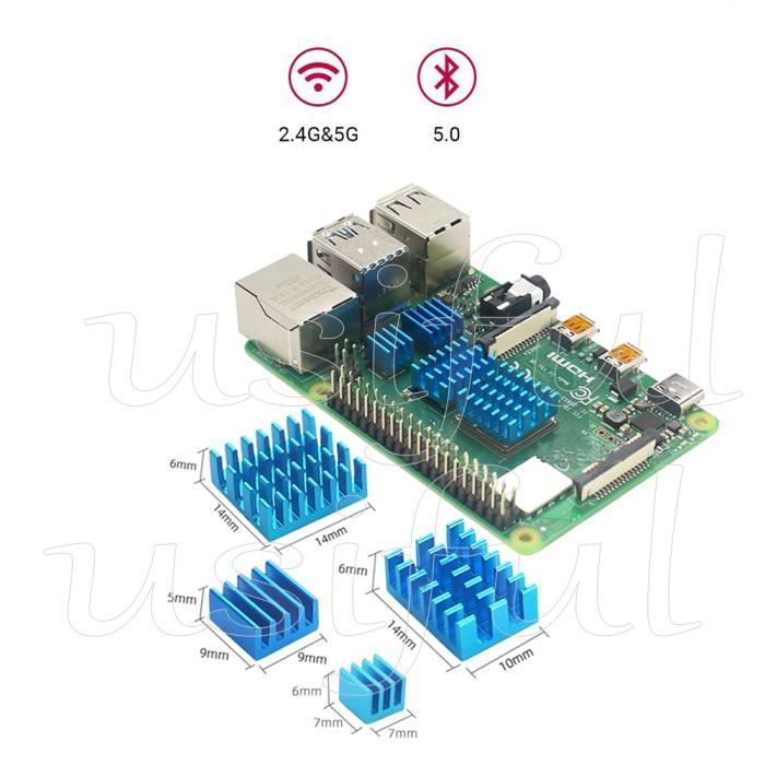 Kit Raspberry Pi 4 4 Go - Alim Officielle 15W - Boîtier - Carte SD 64 Go - Câble HDMI 4K - Dissipateurs Thermiques - Parfait Pour Débutants Et Projets