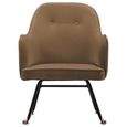 Chaise à bascule JM - Fauteuil à bascule salon - Style Moderne - Marron Velours 60x74x84cm|2073-3