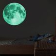 12cm -Grand autocollant Mural lumineux effet 3D lune, pour chambre d&#39enfants, décoration de la maison, Stickers muraux, lueur dan-3