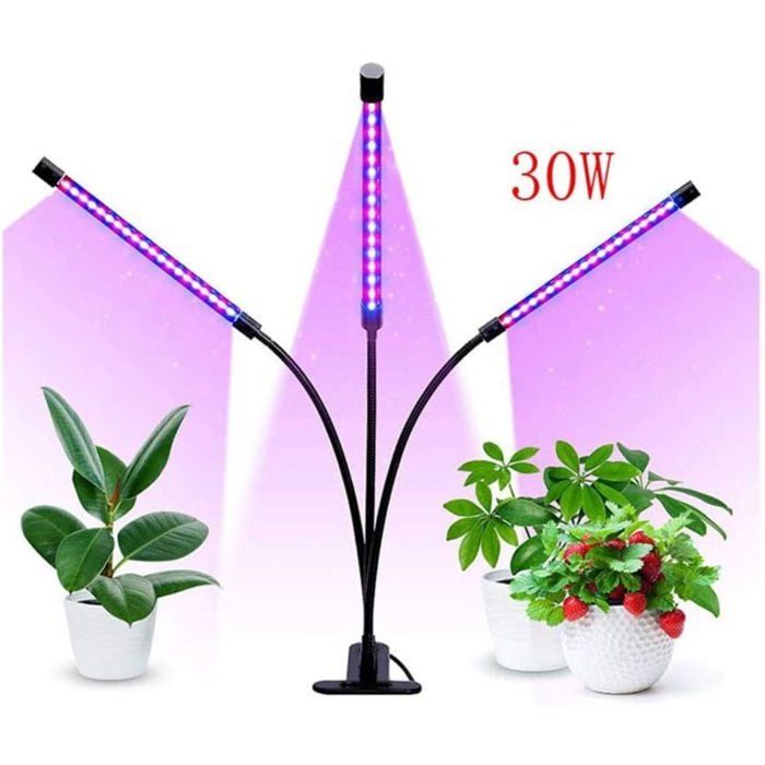 Lampe De Croissance LED 4 Panneaux - 540 LED, Minuterie 3/9/12h, 10 Niveaux - Pour Plantes D'intérieur, Semis, Hydroponie