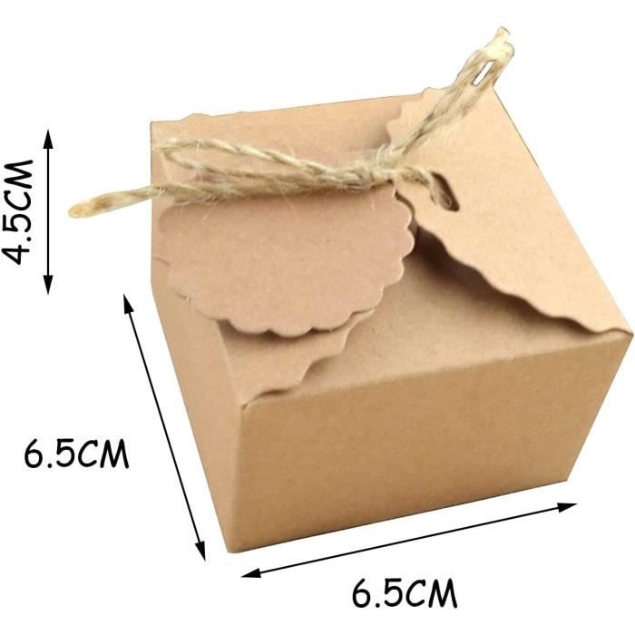 50 Pièces Boîte De Cadeau Papier Kraft, Boîte De Bonbons Papier Emballages, Boîte De Bonbons