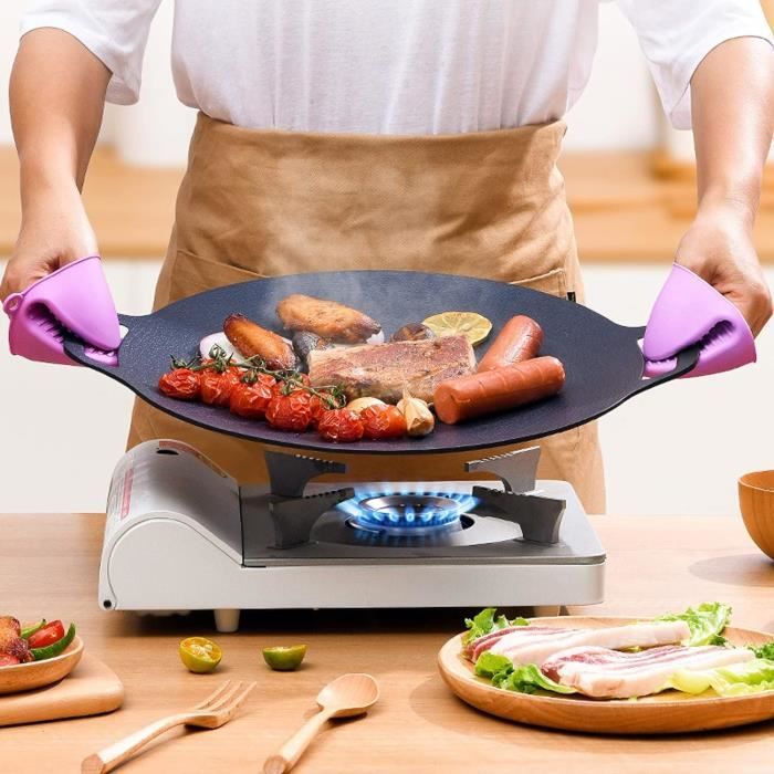 Plaque Barbecue Coréenne FOUF - 33cm - Antiadhésive 6 Couches - Induction Compatible