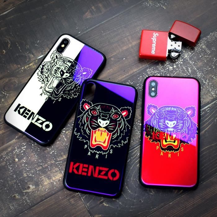 Kenzo Coque iPhone 7 Plus 8 Plus Bleu Verre Lumiere Cdiscount Telephonie