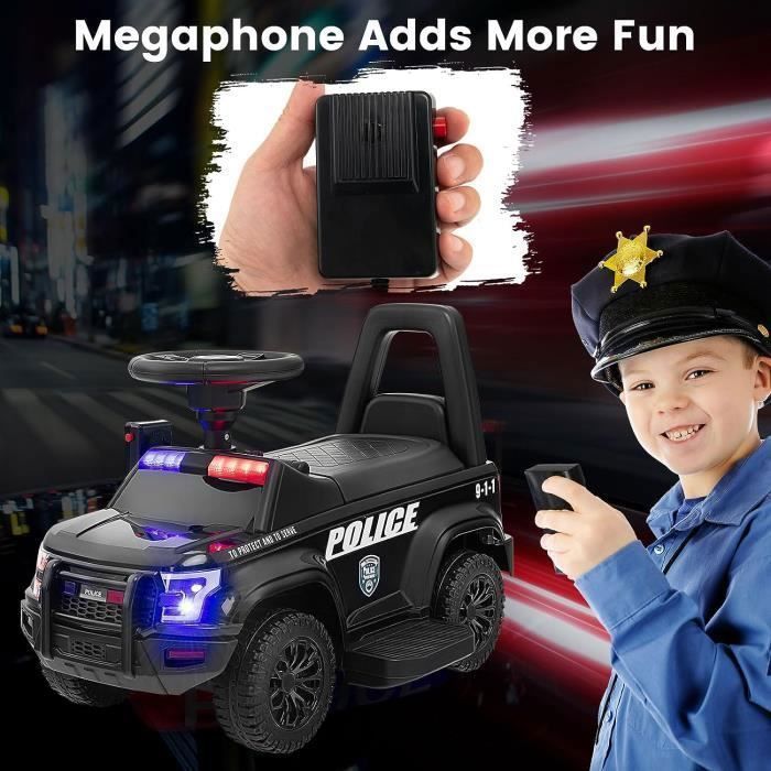 FINOOS Voiture électrique Enfant Police SUV – 12V, Sirène, Portes Ouvrables, Télécommande 2.4 GHz