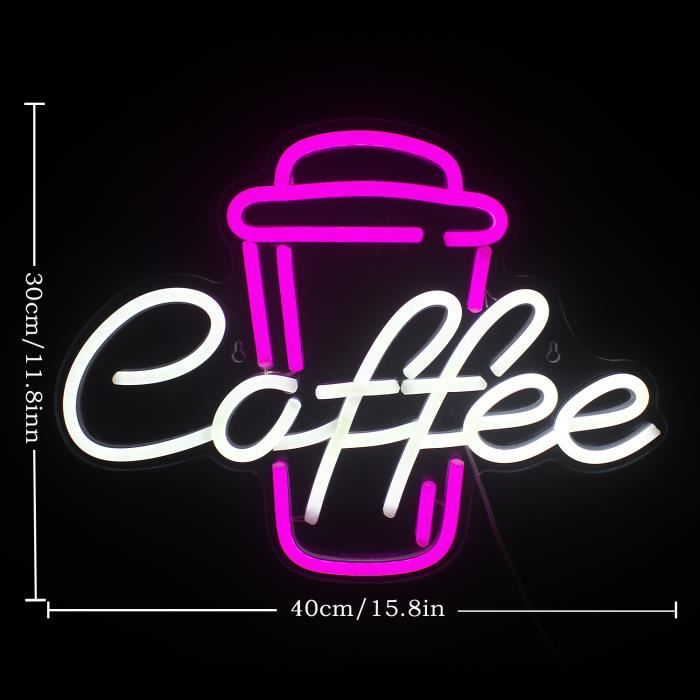 MEOMO Enseigne néon personnalisée pour café, bar à thé, gravure 3D pour