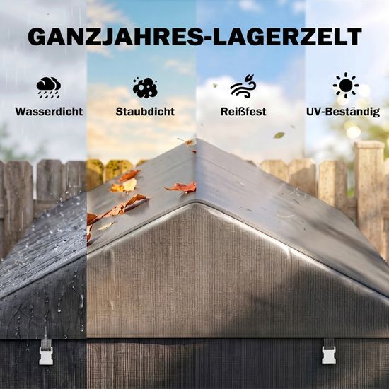 Abri Jardin Extérieur 220x157x165cm - Tente Stockage Vélo Moto Imperméable Acier Galvanisé