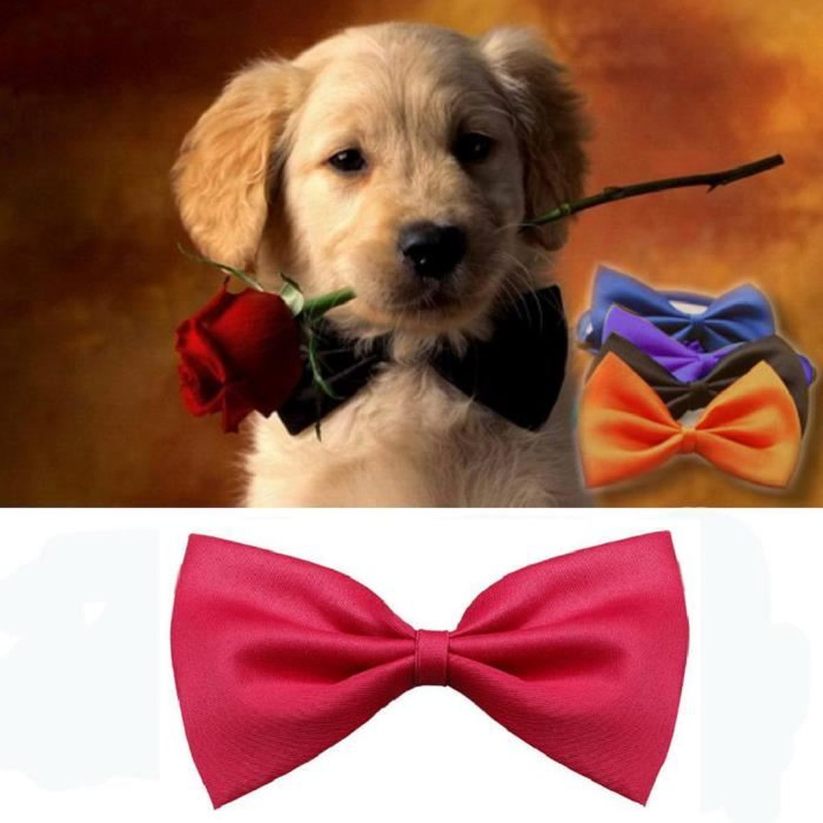 Noeud Papillon pour Chien réglable Rouge - Cdiscount