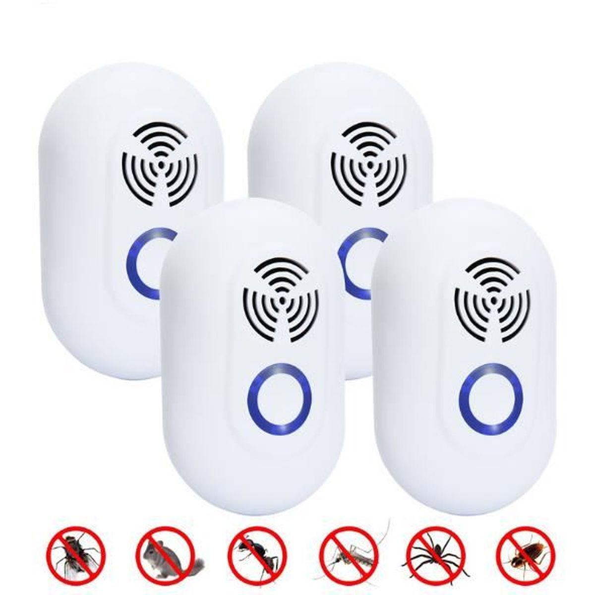 Araignées Pas de Danger Souris Cafard Fourmi Rongeurs Insectes etc Pas dodeur Répulsif Ultrason pour Anti Moustiques,Prise Ultrason Anti Mouche 