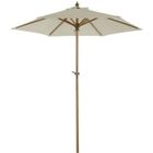 Parasol droit REVA - BEAU RIVAGE - rond diamètre 2m - bambou contreplaqué - toile beige clair
