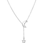 SHLK Collier - Argent - Lune et Etoile - Pendentif Layered - Accessoires Chic - Filles