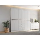 VENTE-UNIQUE Armoire 6 portes et 3 tiroirs - L180 cm - Blanc - PEROLI