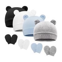 SORTIE DE BAIN - PONCHO DE BAIN Ensemble de 4 bonnet et gants pour bébé adapté aux nouveau-nés bonnet intégral pour bébé gants pour