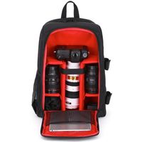 Sacs à dos Photo SLR Bag Vidéo Camera Étanche Petit Compact Camera Backpack Multifonctionnel - Rouge