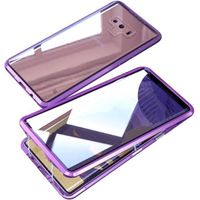 Coque Samsung Galaxy Note 9 Adsorption Magnétique Antichoc Double c tés Transparent Verre Trempé Aluminium Métal Cadre 36 T