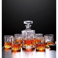 7 Pièces Carafe Whisky, Décanter Cristal, 750ml Bouteille avec 6x 300ml Verre à Whiskey