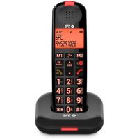 SPC Comfort Kairo - Téléphone sans fil seniors, grandes touches, son amplifié, compatible appareils auditifs, blocage appel - Noir