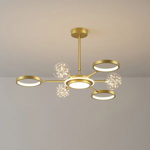 LUSTRE ET SUSPENSION Modern LED Suspension 3 Cercles et 3 Boule de verr