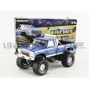 VOITURE - CAMION Voiture Miniature de Collection - GREENLIGHT COLLECTIBLES 1/43 - FORD F 250 Monster Truck Bigfoot - 1979 - Blue metal - 86097