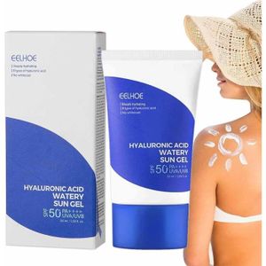 SOLAIRE CORPS VISAGE 1Pcs Hyaluronic Acid Watery Sun Gel,crème solaire naturelle pour le visage Spf50 nourrissante et protectrice contre les UV