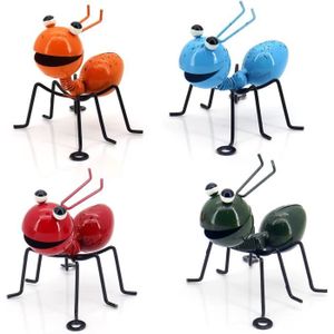OBJET DÉCORATIF Lot de 4 sculptures en métal d'art de jardin fourm