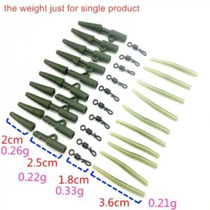 10set pêche durable des clips plomb Pêche à la carpe Tackle Outils avec des tube