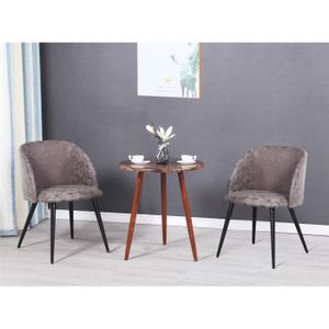 Cindy Lot De 2 Fauteuils De Salle à Manger Pieds Métal Noir