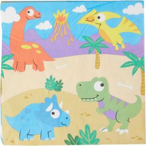 SERVIETTE JETABLE Serviette Table Enfant Motif Dinosaure - Lot De 20