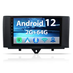 AUTORADIO Junsun Autoradio Android 12 2Go+64Go pour Mercedes Benz Smart 2011-2015, 9 pouces avec Carplay GPS WiFi Bluetooth Android Auto