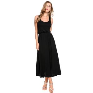 Robe Dété Plage Mi Longue Sans Manches Noir Achat Vente