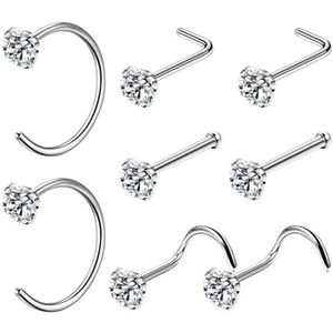 Bijoux De Piercing OUFER - Labret Acier Inoxydable 316L 16G (1.2mm), Longueur 6mm, Pour Tragus, Helix, Lèvre