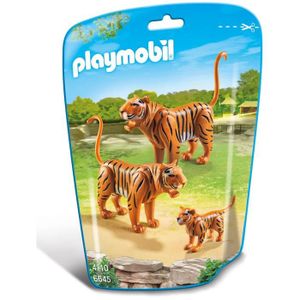 UNIVERS MINIATURE PLAYMOBIL - Le Zoo - Couple de Tigres avec Bébé - 