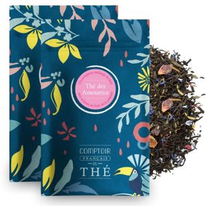 THÉ Comptoir français du thé - Thé des amoureux - 2x100 grammes de thé noir et vert au fruit de la passion en vrac