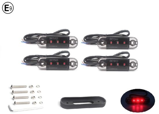 4 Feux De Gabarit LED Pour Remorque - 12V/24V - Étanche IP67 - Rouge Et Blanc - Pour Camionnette, Bus - 5
