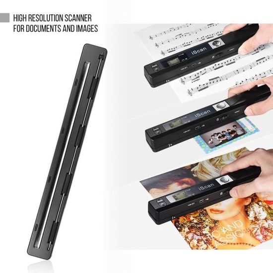 Scanner Portable Documents A4 900 DPI - Scanner Couleur Photo Reçus USB, Format PDF/JPG