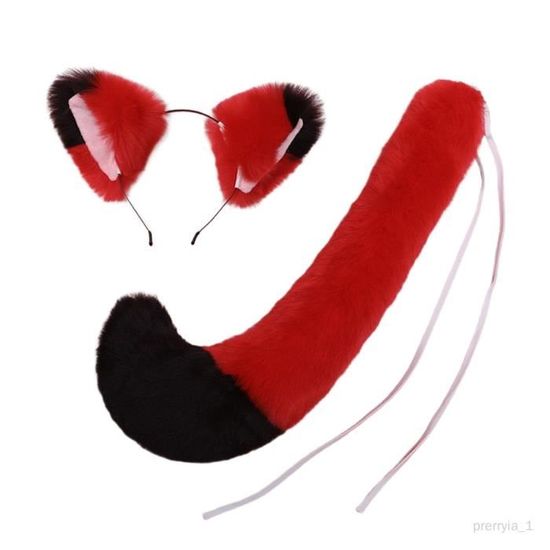 Déguisement Oreilles Et Queue De Renard - Bandeau élastique Et Queue Attachable Pour Cosplay, Fêtes Et Carnaval - 3