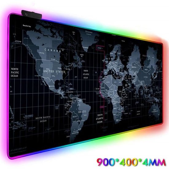 Shot - Tapis de Souris Monde pour Mac et PC Clavier Bureau Map
