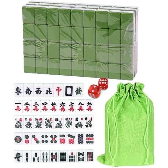 Mini Mahjong Set Avec Grande Boîte De Sac De Rangement Jeu De Société Portable Traditionnel Mah