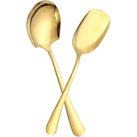 Warmhm - Lot De 3 Cuillères à Fentes En Inox, Ergonomiques Et Faciles à Nettoyer, Pour Salade, Desserts, Apéritifs - 5