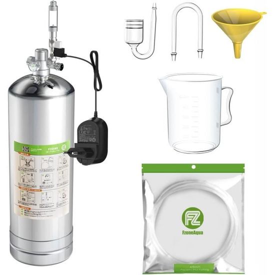 Générateur De CO2 Pour Aquarium En Acier Inoxydable - Kit 1L Ou 2L Avec électrovanne Et Compteur à Bulles