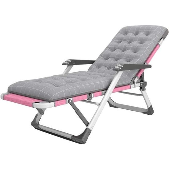 Chaise Longue Pêche FANTASK – Lit De Camp Pliable 200 Kg, Matelas Amovible, 6 Positions, Gris