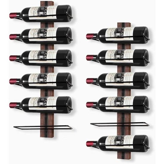 Yorbay Casier à Vin Mural En Bois Design Avion Vintage - Porte-Bouteilles Et Verres Jusqu'à 20 Bouteilles