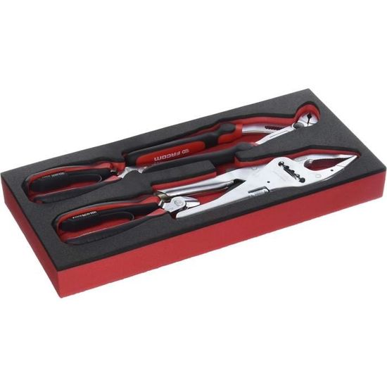 KS Tools 713.1101 - Module D'outils De Frappe Manche Bois - Pour Servantes Et établis - Empreinte Des Outils Découpée Au Laser - Mousse Imputrescible - 9 Pièces