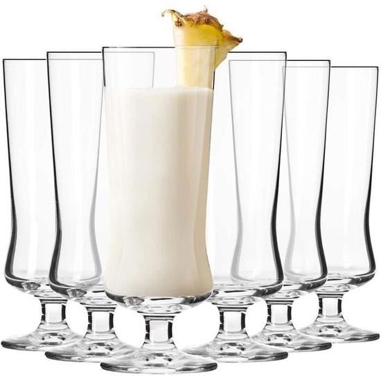 Krosno Lot De 6 Verres à Cocktail LUMI 230ml - Verres Martini Cristallins Élégants