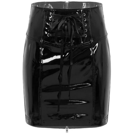Iiniim Mini Jupe Cuir Verni Femme Fille Jupe Crayon Soiree Cocktail Sexy Jupe Courte Bodycon Jupe Moulante Danse Clubwear S 3XL Noir Cdiscount Pret a Porter