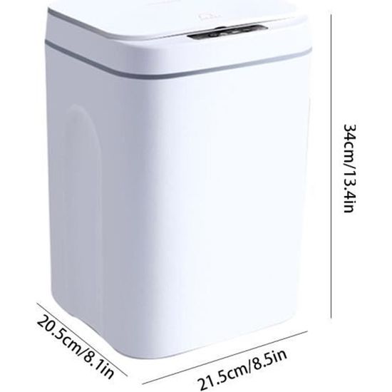 Poubelle intelligente poubelle automatique des ordures de capteur pour la cuisine des ordures de salle de bain recharge blanche