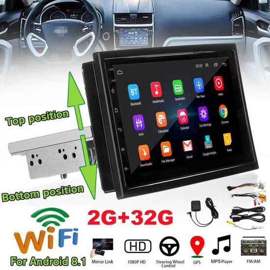 7-inch Autoradio Bluetooth Android 8.1 HD Voiture Multimédia MP5 Lecteur vidéo FM Radio Stéréo GPS WiFi 2G + 32G