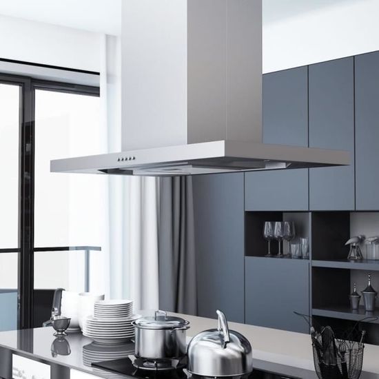 7043BELACHAT* Hotte cuisine silencieuse îlot 90 cm Acier inoxydable — free download
