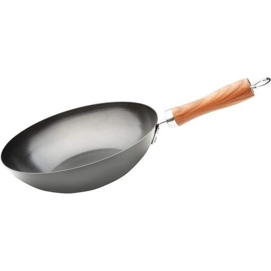 Wok Induction Inoxydable Wok Lacor 28cm Trimétal Anti-Adhésif - Inoxydable, Poignée Silicone, Compatible Induction Cuisson Asiatique